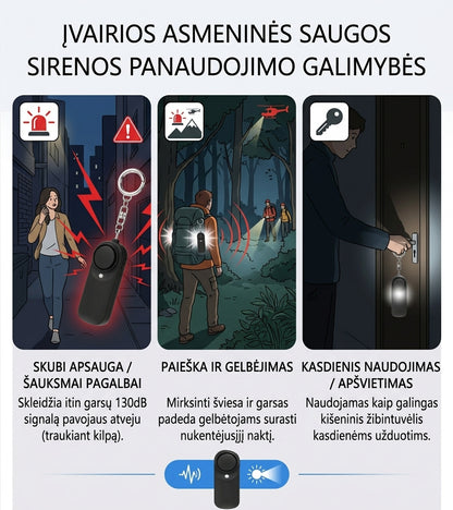 Raktų Pakabukas Asmeninė Signalizacija 130 dB Taktika24
