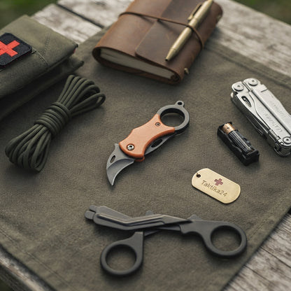 Kompaktiškas raktų pakabuko peiliukas iš nerūdijančio plieno „Taktika24