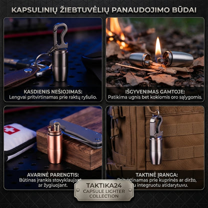 EDC Metalinis Žiebtuvėlis – Magnetinis, su Butelių Atidarytuvu ir Raktų Pakabuku