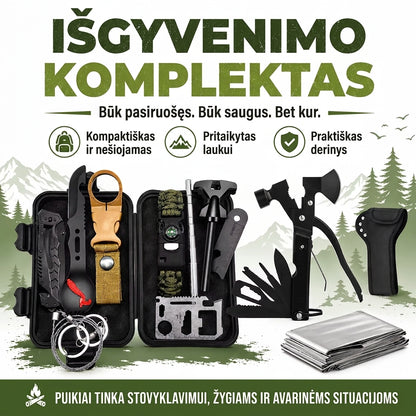 Avarinis EDC Išgyvenimo ir Daugiafunkcis Įrankių Rinkinys Taktika24