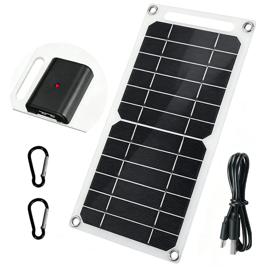 35W Sunpower Portable Solar Panel 5V Solar Plate With USB Type-C Safe Stabilize Charger For Phone Outdoor Camping Home RV Gift