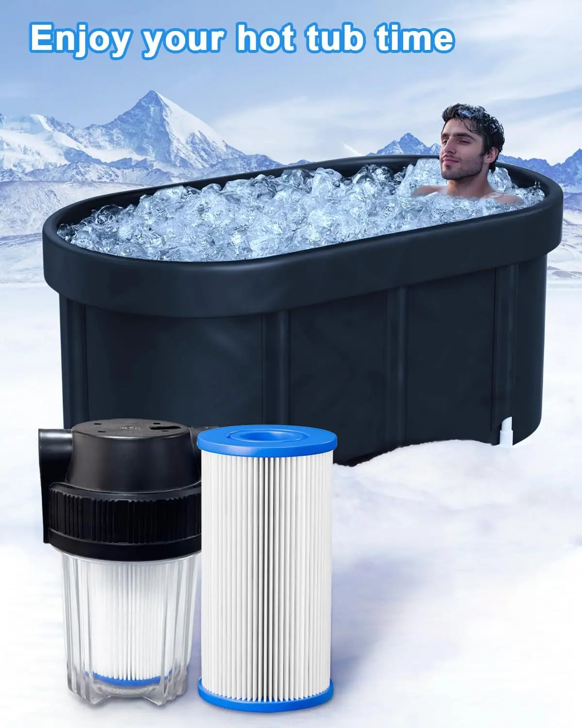 20 Micron 5" x 2.5" Water Filter Replacement Cold Plunge Filter Cartridget Ice Bath Water Filter 5" x 2.5" Cold Plunge Filter